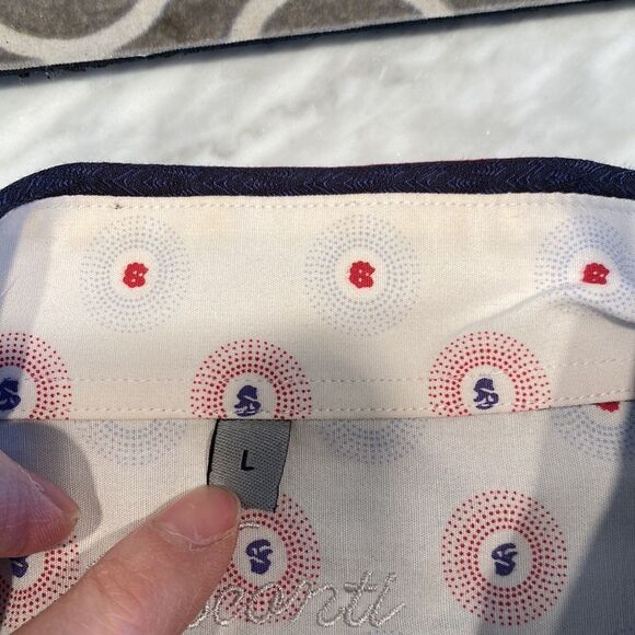 Visconti Large Button Down Dress Shirt Stripes 2 Ply Mercerized Cotton - Picture 5 of 7